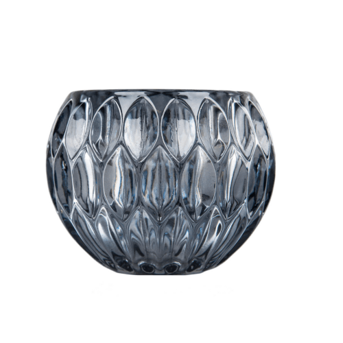 Ljuslykta Glas Blågrå Ø12x10cm