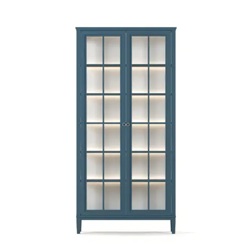 Stockholm 2.0 Vitrinskåp med LED-belysning Blå