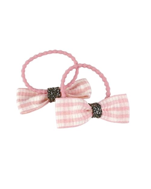 Mini tofsar rosa med rosett