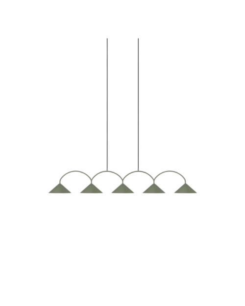 Globen Lighting Pendel Curve 5 – Mossgrön