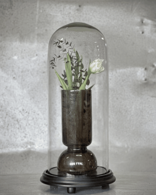 Noori VALLON stor rund glaskupol med svart bas