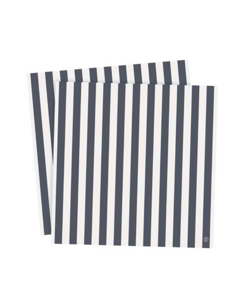 Ernst Servett 33x33 randig blå/vit
