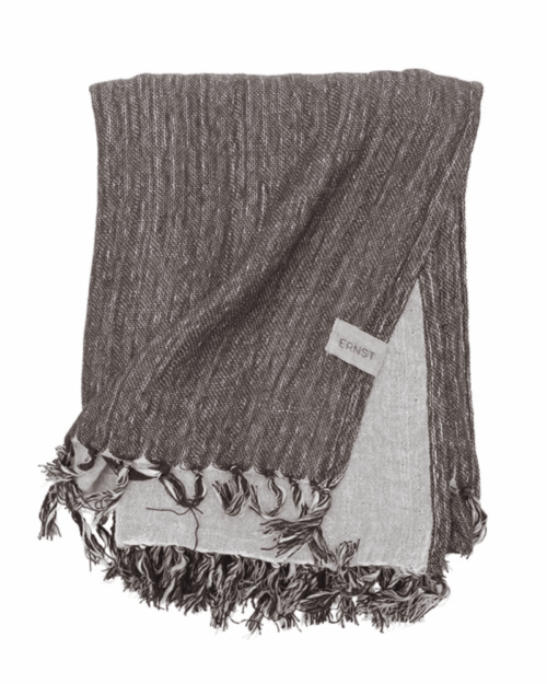 Ernst Pläd 170x130 brun/linne