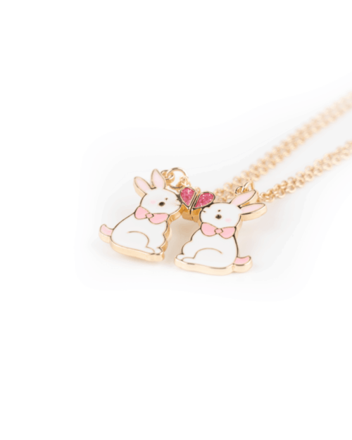 Bästa vän halsband med kaniner att dela med favoritvännen