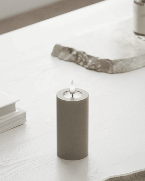 Deluxe Homeart Utomhus LED Blockljus Ø 10x20 cm Sand