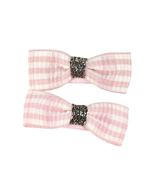 Rosa clips med rosett