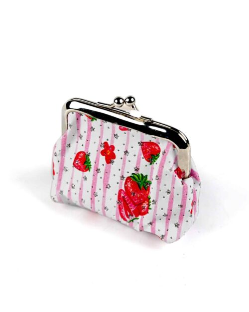 Portmonä med jordgubbsmönster