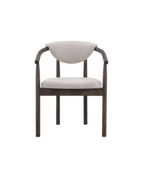 RYAN Matstol – Brunoljad Ek & Beige Bouclé