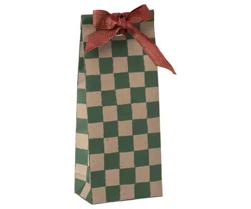 Maileg Grön rutmönstrad presentpåse Mini
