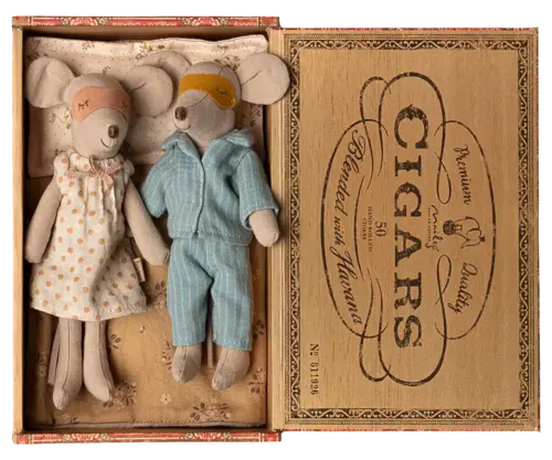 Maileg Mamma och Pappa Mus i Cigarrbox