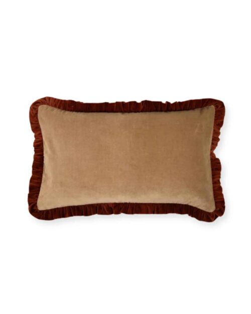 Doris kuddfodral beige/rost 30×50