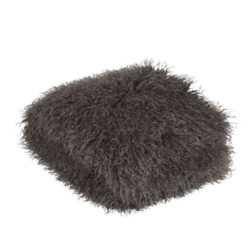 Curly Pläd Grå i tibetanskt fårskinn
