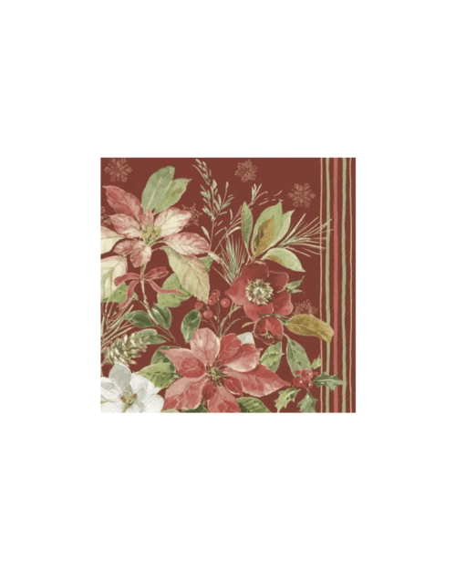 Servett Poinsettia Bouque red lunch