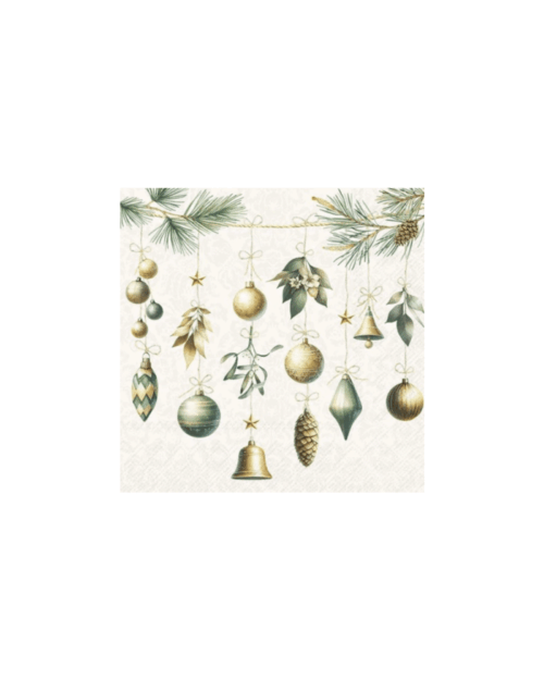 Servett Christmas Decorations Cream