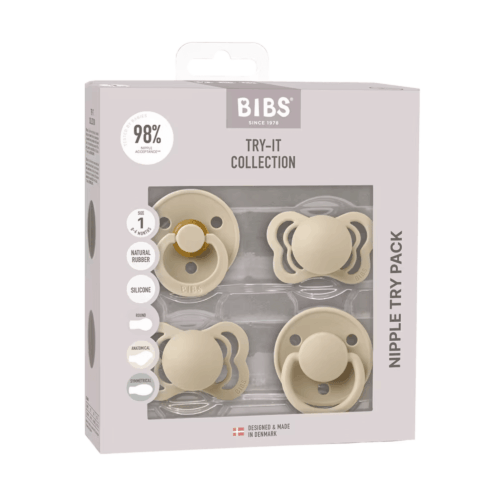 BIBS - Prova På Kollektion 4-Pack Size 1 Vanilla