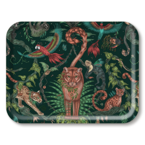 Bricka "Bosque Dreams / Forest" av Emma J Shipley, handgjord på Öland i FSC-certifierat björkfanér med naturinspirerad design, tålig och maskindiskvänlig.