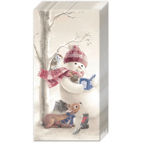 Pappersservett Tissues Bedtime Stories, 21x21 cm, med sagoinspirerad design i mjuka färger – perfekt för fest eller fika.