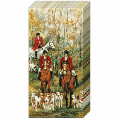 Tissue Hunting Season pappersservett 21x21 cm med naturinspirerat motiv från jaktsäsongen i varm och rustik design.