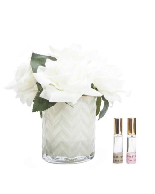 Doftrosor - Champagnefärgade i herringboneglas