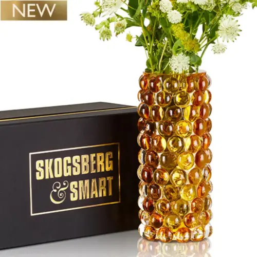 Skogsberg & Smart Hurricane Boule Vase Amber