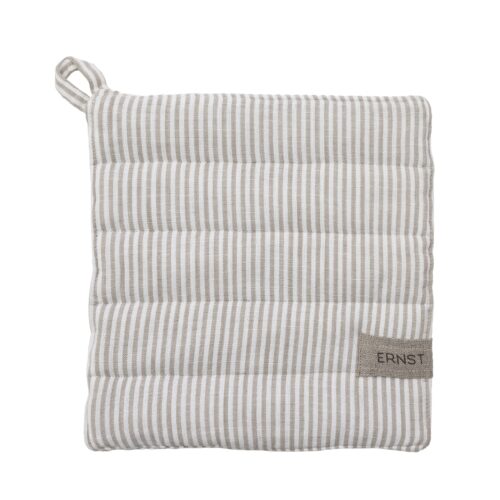 ERNST Grytlapp smal rand beige/vit