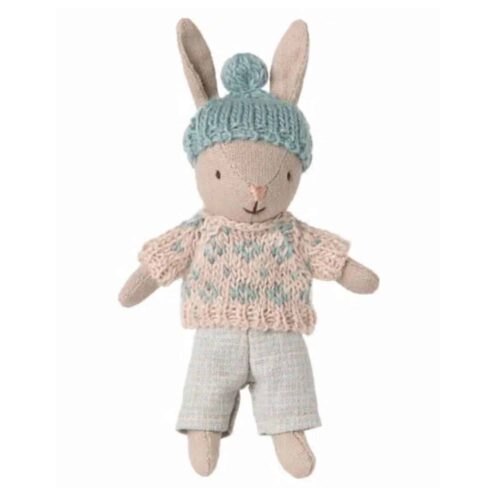 Maileg Vinterkanin, Micro – Sand/Mint