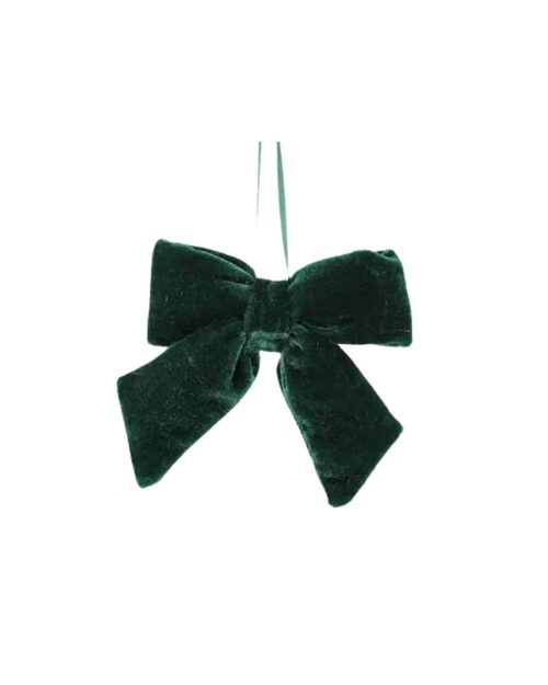 Hängande Rosett i Sammet Grön Mini