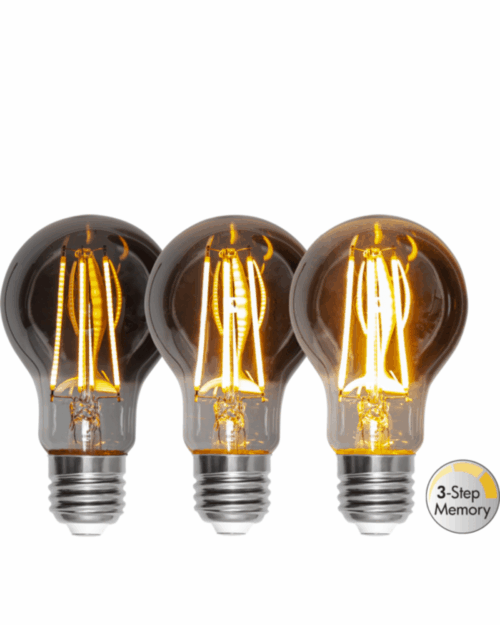 Star Trading Led-lampa E27 A60 Soft glow smoke 3-step memory