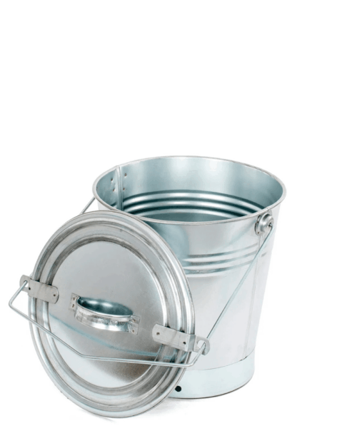 Askhink i Zink med lock och luftad sockel