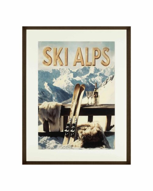 Tavla Alpine Ski Escape med brun ram