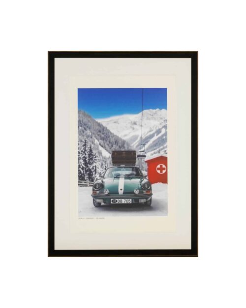 Tavla La malle - Courchevel med svart ram