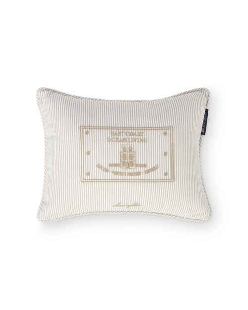 Lexington Beigevit randig kudde i ekologisk bomull